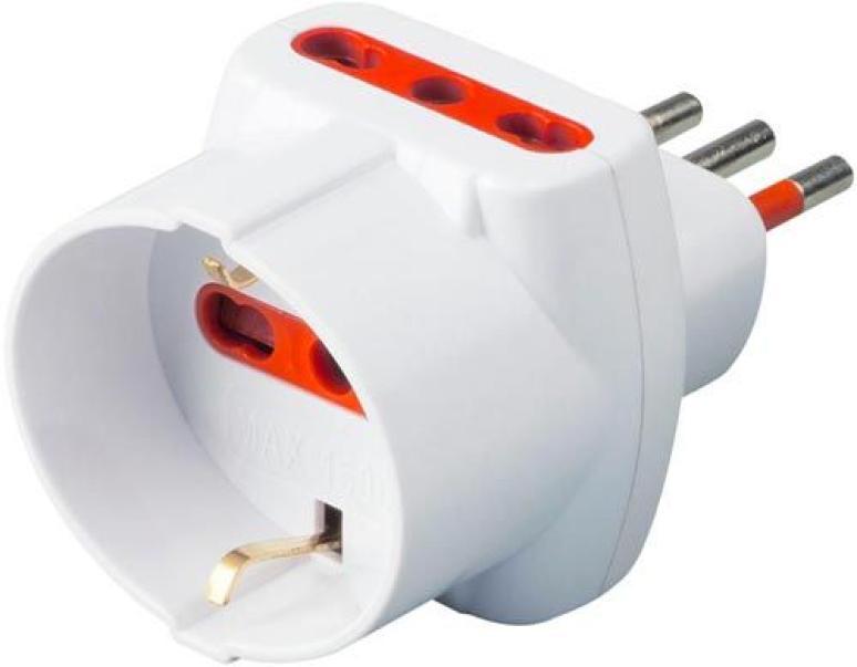 rosi rosi materiale elettrico adattatore triplo spina 2p+t presa bipasso 2p+t con schuko rs78045t - foto 1
