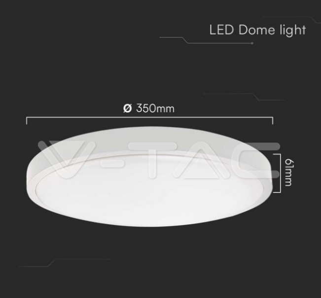 Plafoniera led V-tac rotonda 36W 4000K IP44 VT-8630  - 76221 04