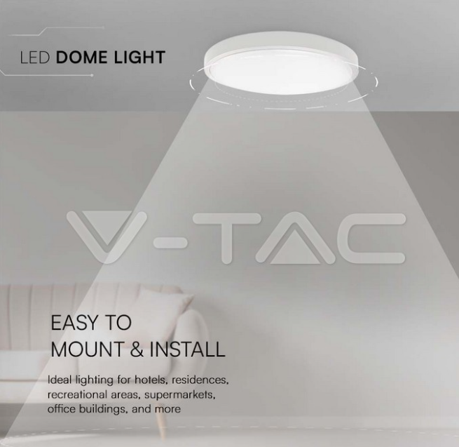 Plafoniera led V-tac rotonda 36W 4000K IP44 VT-8630  - 76221 05