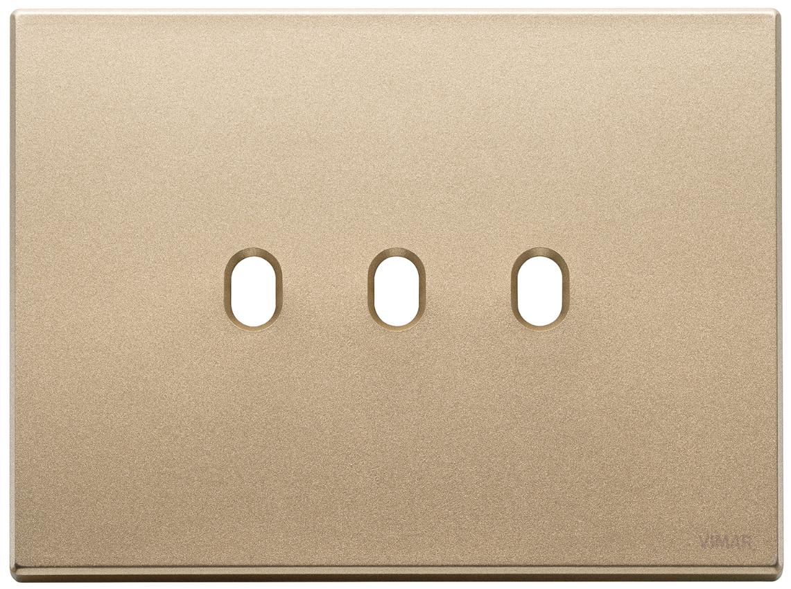 Placca vintage flat Vimar Eikon 3 moduli oro satinato - 22673.3.88 01