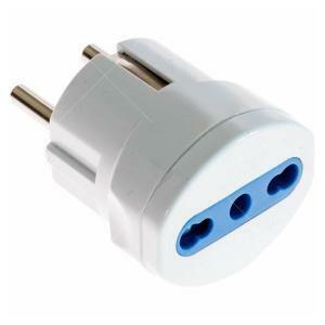 Materiale elettrico adattatore di corrente spina schuko 2p + t 16a presa 10 / 16a 2p + t italiana rs70140
