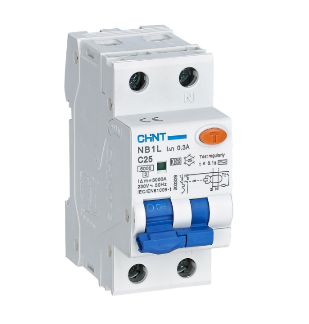 Interruttore magnetotermico differenziale Chint 1P+N 25A 300mA 6kA curva C - 203329 01