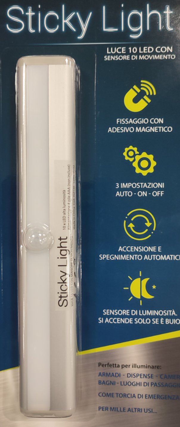 Luce led con sensore Euro Marketing 90 Sticky Light 4 pile AAA non incluse - IGZ146 02