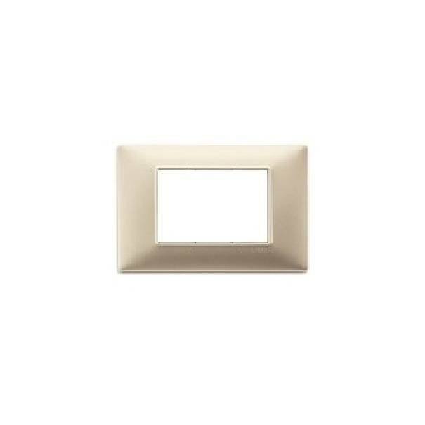 VIMAR PLANA PLACCA 3 MODULI TECNOPOLIMERO COLORE  CHAMPAGNE OPACO 14653.22