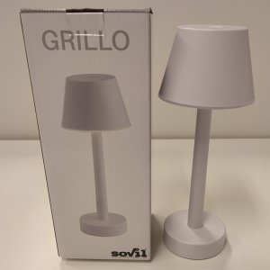 Lampada da tavolo led ricaricabile  grillo 3w 3000k bianco - 97901/02