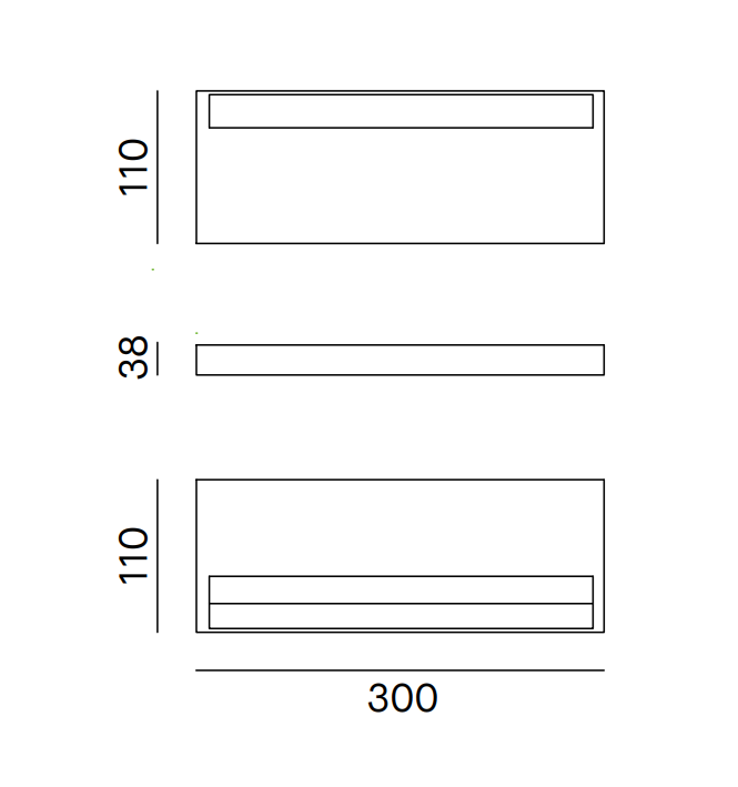 Lampada da parete led Nobile Illuminazione 2x16W 3000K bianco - PK30/2A/3K/W 02