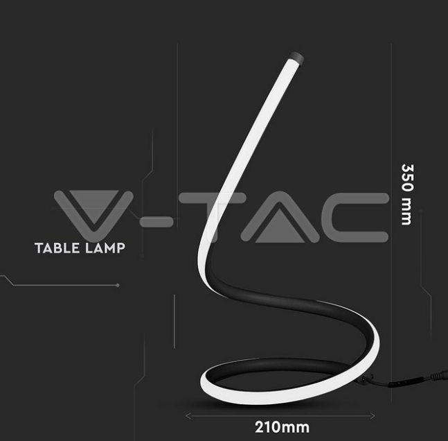 Lampada da tavolo led V-tac cavo spina EU 20W 3000K nero VT-7312 -  2140311 04