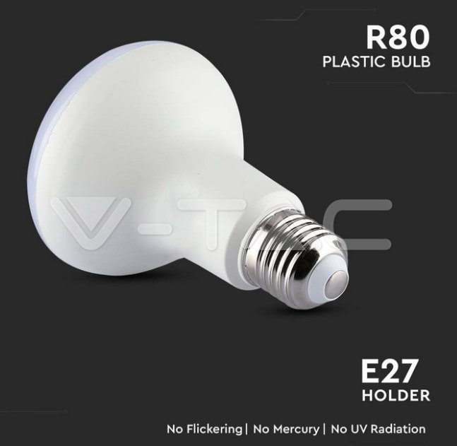 Lampadina led R80 V-tac chip Samsung E27 11W 6500K VT-280  -  21137 03