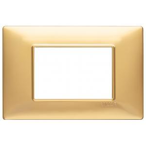 Plana placca 3 moduli tecnopolimero colore oro opaco 14653.25