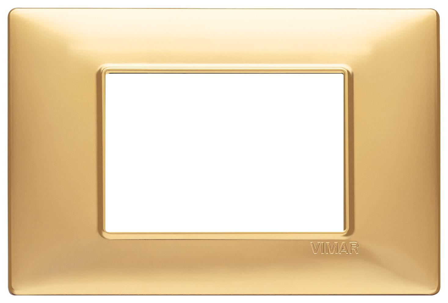 VIMAR PLANA PLACCA 3 MODULI TECNOPOLIMERO COLORE ORO OPACO 14653.25