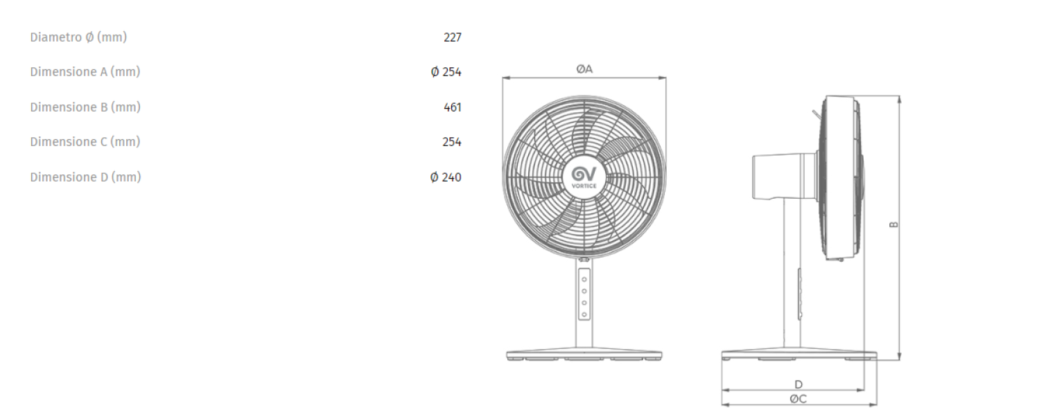 Ventilatore da tavolo Vortice Gordon Evo 20/8 R oscillante verniciato oro rosa - 0000060617 02