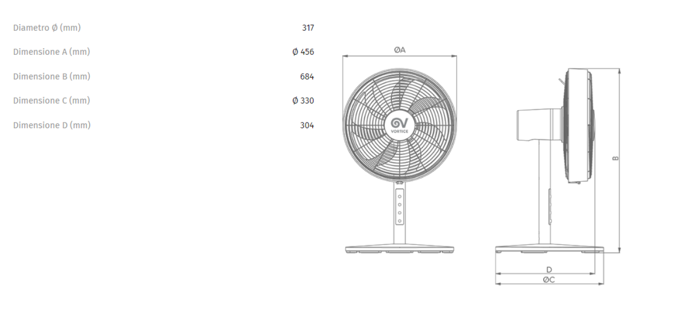 Ventilatore da tavolo Vortice Gordon Evo 40/16 oscillante  - 0000060625 02 03