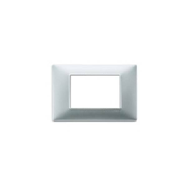 VIMAR PLANA PLACCA 3 MODULI TECNOPOLIMERO COLORE  ARGENTO OPACO 14653.20