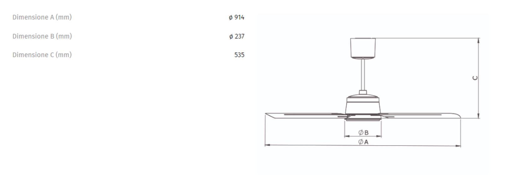 Ventilatore da soffitto Vortice Nordik Eco 90/36 reversibile risparmio energetico - 0000061060 02