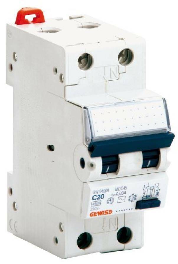 gewiss gewiss interruttore magnetotermico differenziale 2p 32a 6ka 300ma gw94140 - foto 1