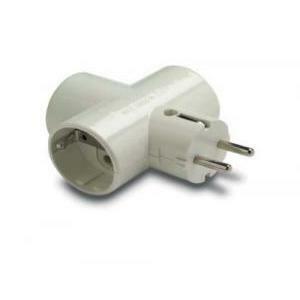 Materiale elettrico adattatore triplo 2p&#43;t 250v 16a colore bianco rs1303
