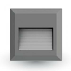 Segnapasso a parete  led 2w luce calda quadrato grigio da incasso 1325