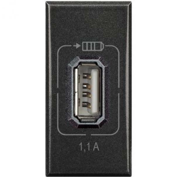 bticino bticino axolute caricatore usb 1,1a 1 modulo colore antracite hs4285c1 - foto 1