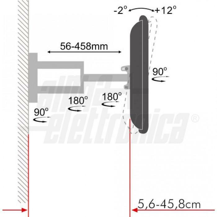 Supporto tv Alpha Elettronica orientabile da 40 a 80 pollici -SU4080/00 03