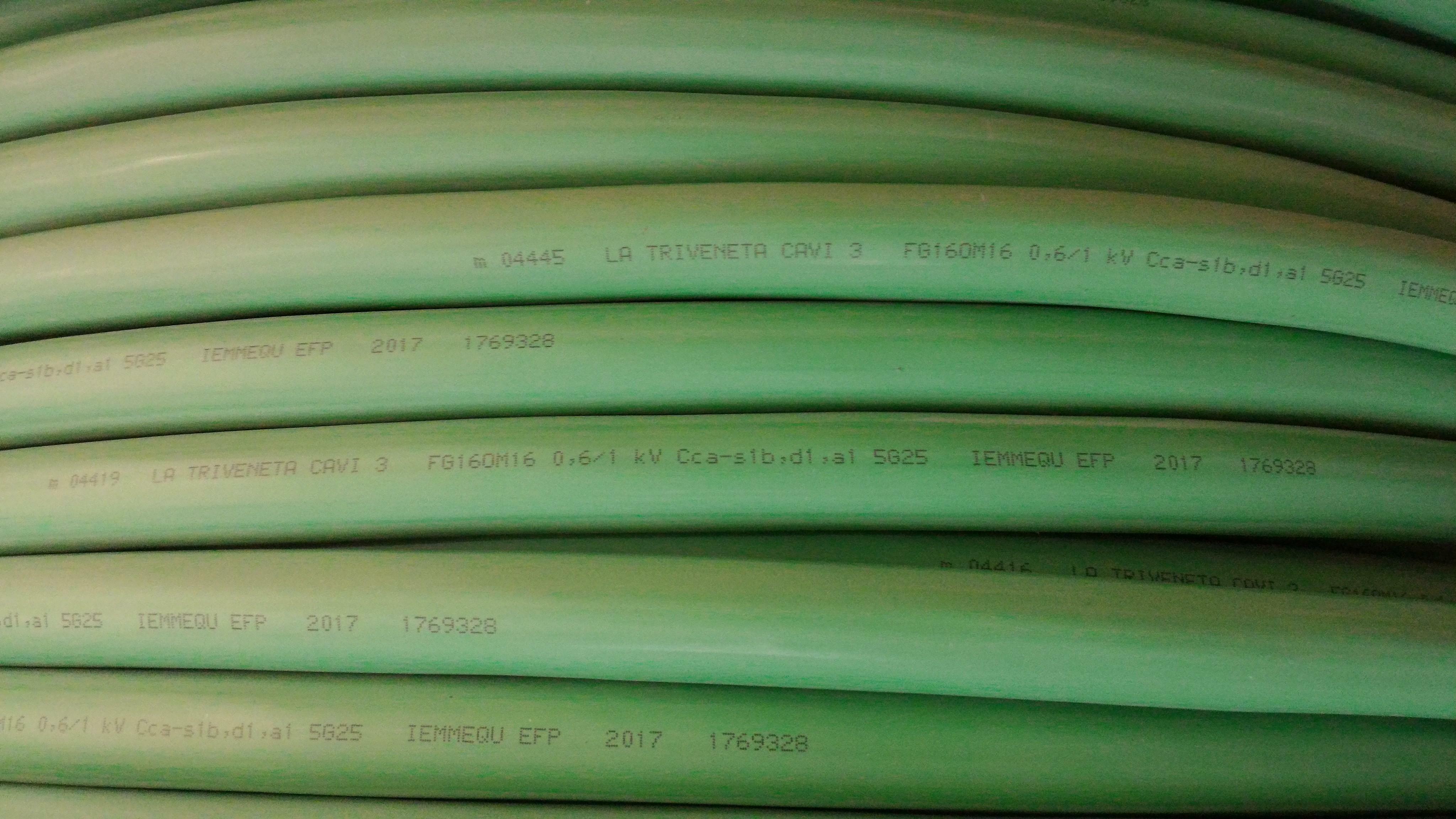 cavi cavi al metro cavo fg16om16 multipolare fg16 verde 5 conduttori da 25mmq con giallo verde fg7om1-5gx25 fg16om16-5gx25 - foto 1