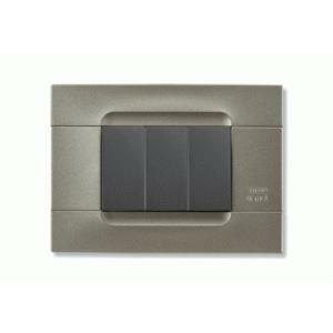 Nea kadra placca 3 moduli in tecnopolimero colore titanio 10803.tt
