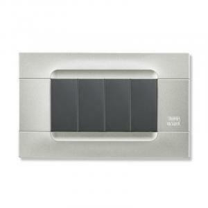 Kadra placca 4 moduli colore argento 10804.ar
