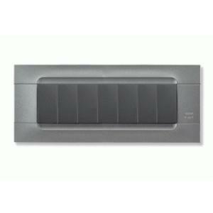 Kadra placca tecnopolimero colore acciaio 7 moduli 10807.ac