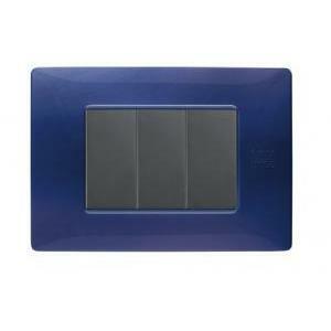 Flexa placca tecnopolimero 3 moduli colore blu 11803.bl
