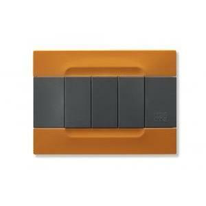 Kadra placca tecnopolimero colore arancio san francisco 3 moduli 10803.30