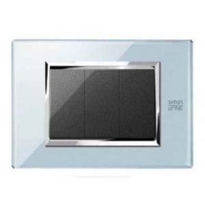 Expi' placca 3 moduli vetro azzurro cielo 13003.az
