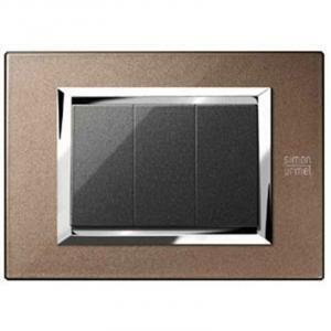 Expi placca in metallo bronzo lucido 3 moduli 13903.bl