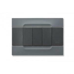 Kadra placca 3 moduli tecnopolimero colore grigio berlino 10803.07