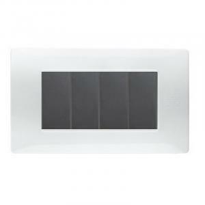 Flexa placca tecnopolimero 4 moduli bianco ghiaccio 11804.bg