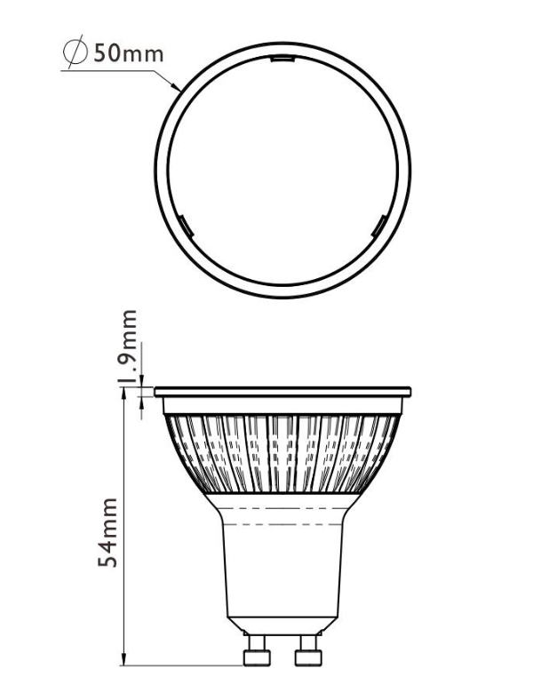 Lampadina led Marino Cristal Pro + Dicro GU10 6,8W 2700K 60 gradi - 21690 02