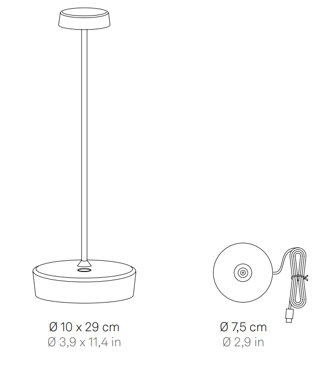 Lampada da tavolo led Zafferano Swap Pro 2W 2200-2700-3000K corten - LD1030R3 02