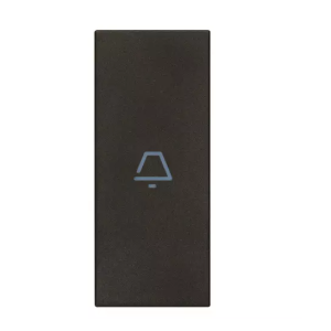 Tasto assiale  linea simbolo campanello 1 modulo nero -  31000a.cg