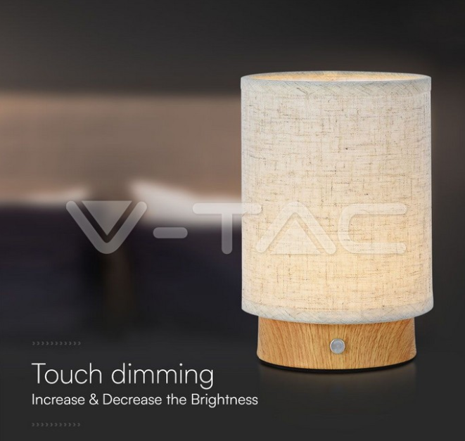 Lampada da tavolo led V-tac ricaricabile con usb 3W 3000K colore beige VT-7569 -  23090 03