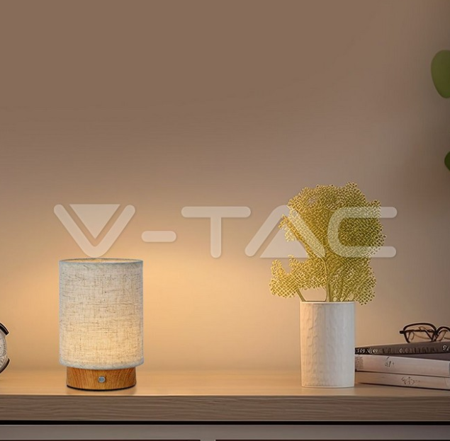 Lampada da tavolo led V-tac ricaricabile con usb 3W 3000K colore beige VT-7569 -  23090 06