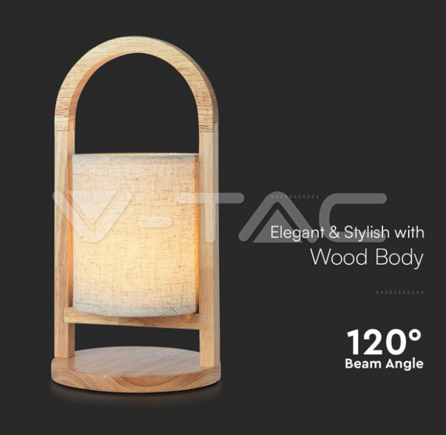 Lampada da tavolo led V-tac ricaricabile con usb 1,5W 3000K colore beige VT-7570 - 23091 02