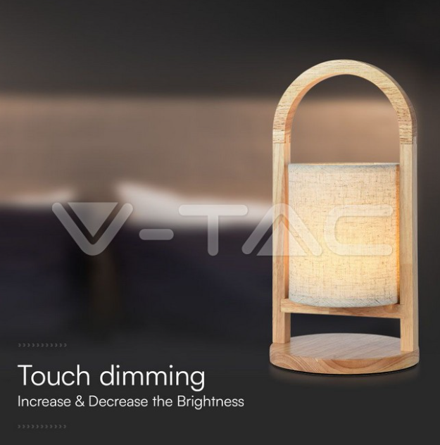 Lampada da tavolo led V-tac ricaricabile con usb 1,5W 3000K colore beige VT-7570 - 23091 03