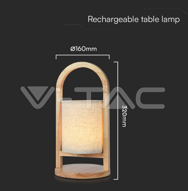 Lampada da tavolo led V-tac ricaricabile con usb 1,5W 3000K colore beige VT-7570 - 23091 05