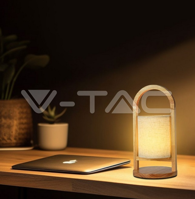 Lampada da tavolo led V-tac ricaricabile con usb 1,5W 3000K colore beige VT-7570 - 23091 06