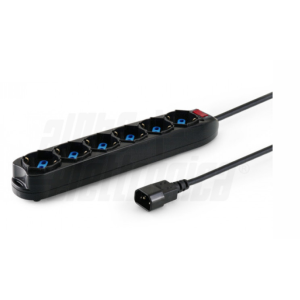 Multipresa  6 prese p40 con interruttore cavo 1,5 m nero -  23-054/06
