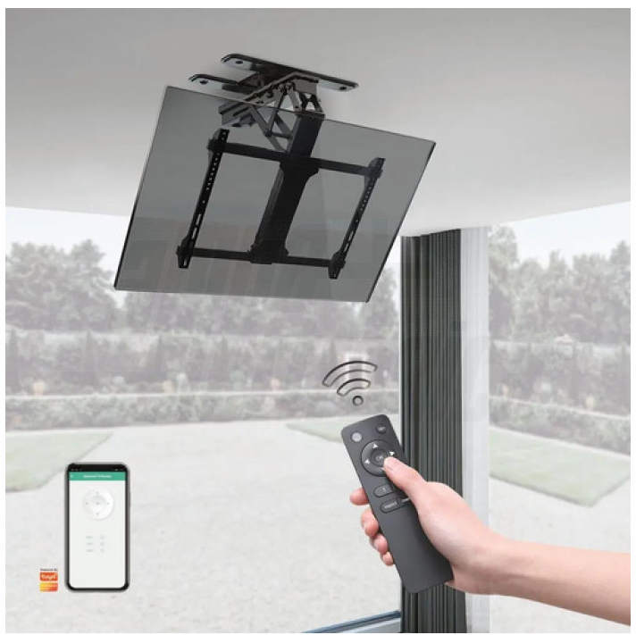 Supporto TV motorizzato a soffitto Alpha Elettronica per TV 32-75 pollici nero - SU3275/WM 06