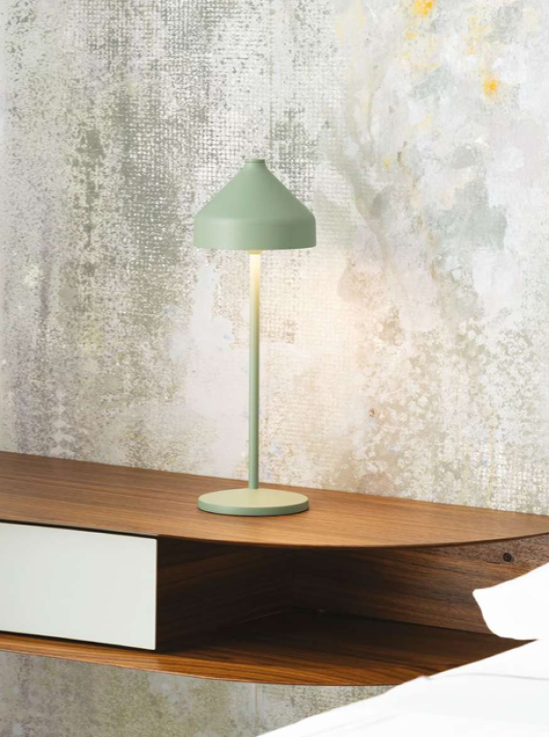Lampada da tavolo led Zafferano Amelie ricaricabile 3W IP65 verde salvia - LD1090V3 03