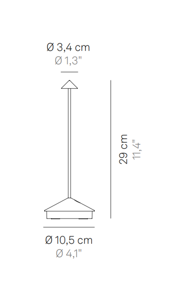 Lampada da tavolo led touch Zafferano Pina 2.2W 2200-2700-3000K corten - LD1650R3 02