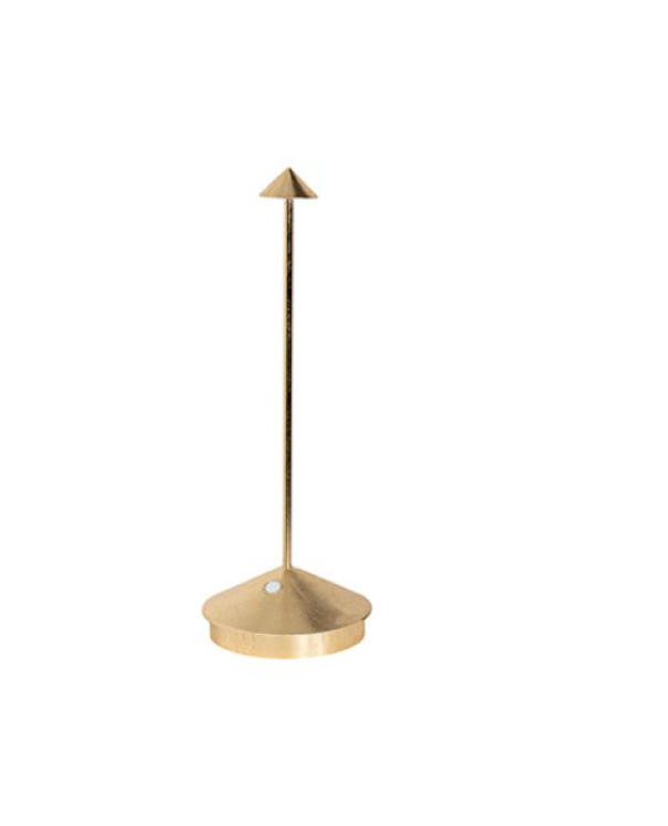 Lampada da tavolo led Zafferano Pina Pro ricaricabile 2200-2700-3000K 2,2W foglia color oro -  LD1650BFO 01