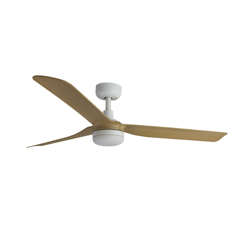 Ventilatore con luce led Faro Punt M 18W 3000-4200-6500K bianco legno - 33816-20 01