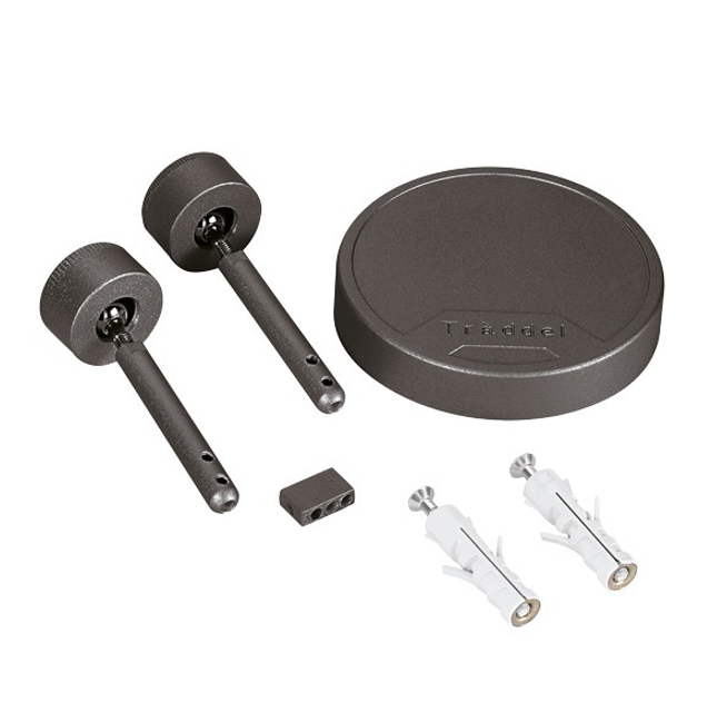 Kit fissaggio a parete e soffitto Linea Light per sistemi a cavo nero - TR4111-6 01