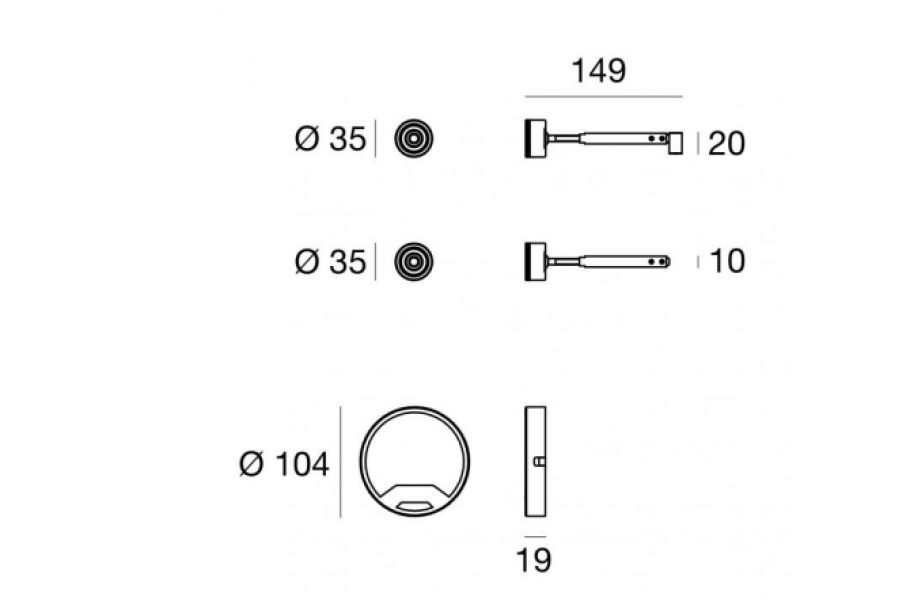 Kit fissaggio a parete e soffitto Linea Light per sistemi a cavo nero - TR4111-6 02